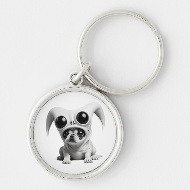Funny alien dog key ring (Front)