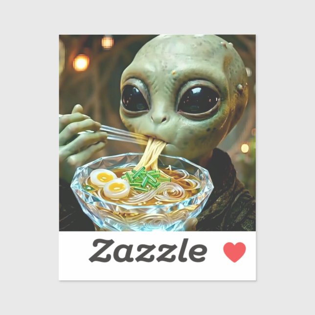 Funny Alien eating Ramen Noodles (Sheet)