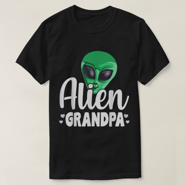 Funny Alien Grandpa Design T-Shirt (Design Front)