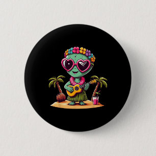 Funny Alien Hawaiian Costume Kids Summer Vacation  6 Cm Round Badge