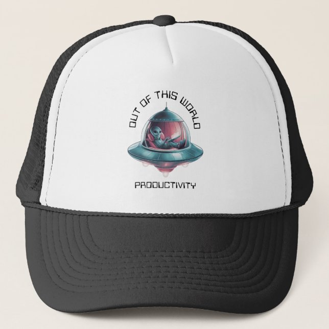 Funny Alien in UFO Hat (Front)