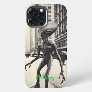 Funny Alien Invasion Retro ufo Sci Fi movie Name iPhone 13 Pro Max Case