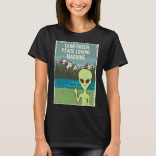 Funny Alien Live In Peace Nature Lover Retro Earth T-Shirt