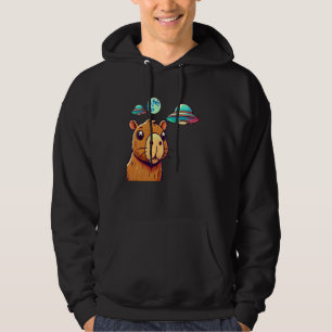 Funny Alien Meme Animal Lover Zookeeper Cute Capyb Hoodie