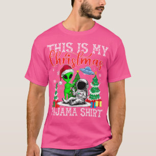 Funny Alien Santa Astronaut Christmas Ufo Gifts T-Shirt