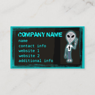 Funny Alien T-Shirt Customisable Business Cards