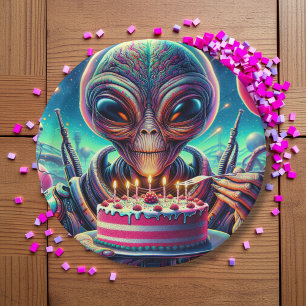Funny Alien Themed Birthday Party  Paper Plate