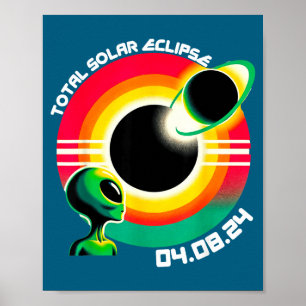 Funny Alien Total Solar Eclipse 4 Poster