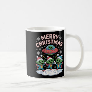 Funny Alien Trio Merry Ugly Christmas Santa Hat Gi Coffee Mug