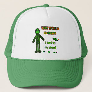 Funny alien trucker hat