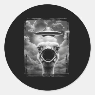 Funny Alien Turkey Ufo Selfie Thanksgiving Meme Classic Round Sticker