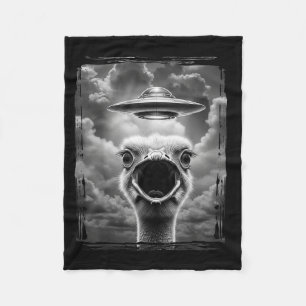 Funny Alien Turkey Ufo Selfie Thanksgiving Meme Fleece Blanket