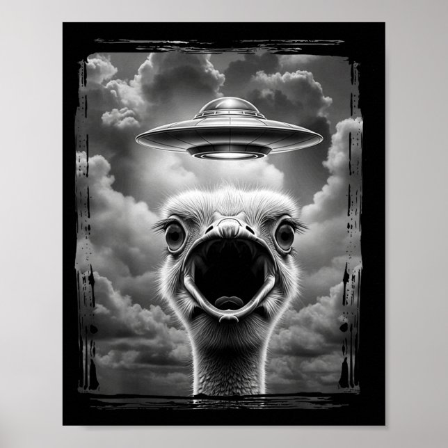 Funny Alien Turkey Ufo Selfie Thanksgiving Meme  Poster (Front)