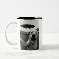 Funny Alien UFO Dog Selfie - Cool Cat & Space UFO