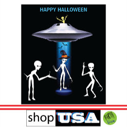 Funny Alien 🎅🛸 UFO Halloween Party Tapestry