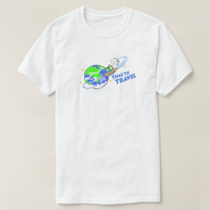 Funny Alien UFO "Time to Travel" Earth Space T-Shirt