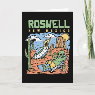 Funny Alien Vacation In Roswell New Mexico Desert Card