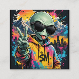 Funny Alien Vibes Enclosure Card