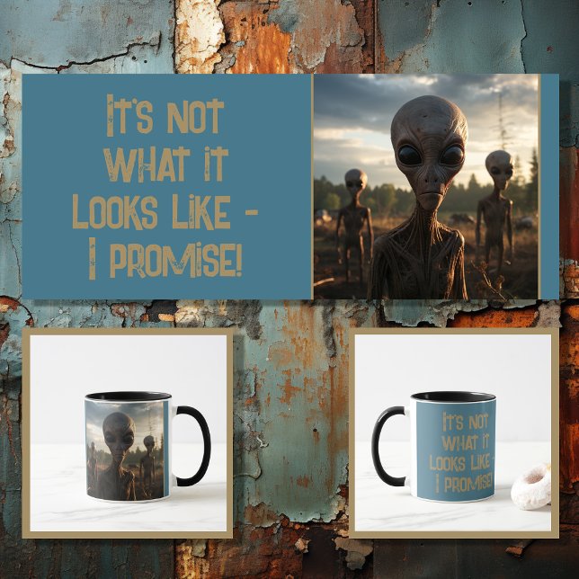 Funny alien with editable text 2 of 4 mug (Creator Uploaded)
