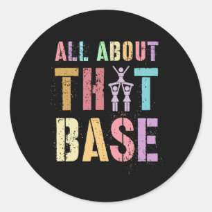 Funny All About That Se Cheerleading Team Cheer Sq Classic Round Sticker