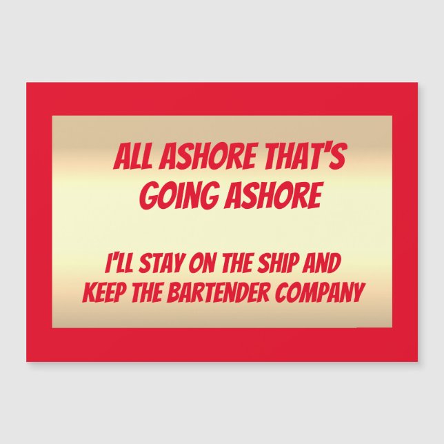 Funny All Ashore Stateroom Door Marker (Front)