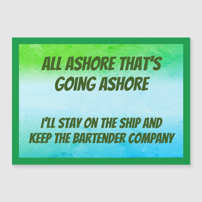 Funny All Ashore Stateroom Door Marker (Front)