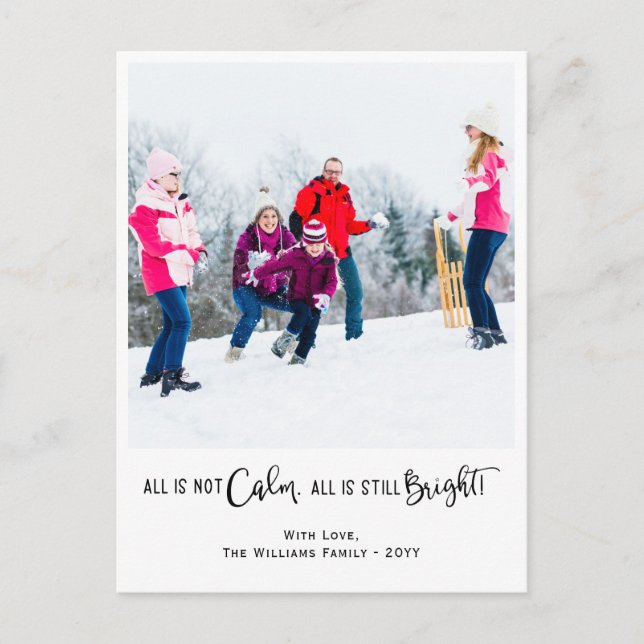 Funny All is Not Calm Holiday Photo Postcard (Front)