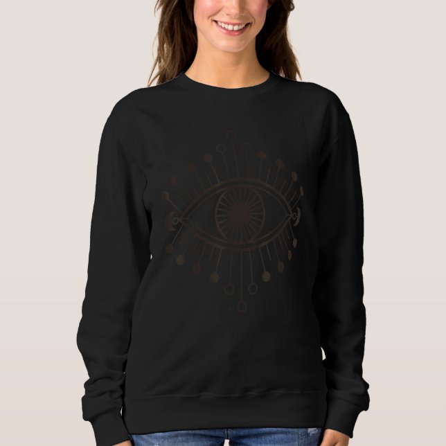 Funny All Seeing Evil Eye Yellow Eyelashes Curse P Sweatshirt (Front)