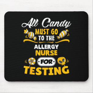 Funny Allergy Nurse Halloween Mouse Pad