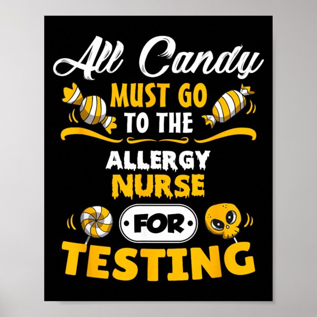 Funny Allergy Nurse Halloween Poster (Front)