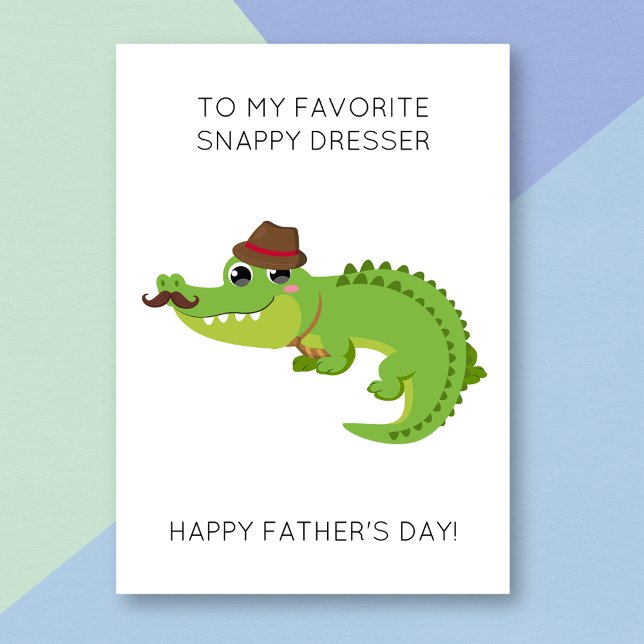 Funny Alligator Animal Pun Father's Day Card (Creator Uploaded)