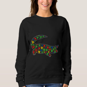 Funny Alligator Animals Puzzle Pieces Autism Aware Sweatshirt