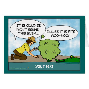 Funny Alligator Cache Geocaching Customisable Card
