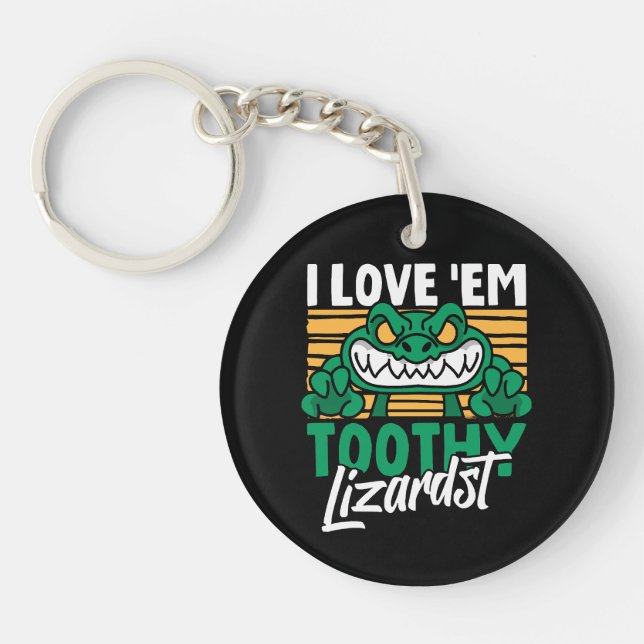 Funny Alligator Lover and Zookeeper Crocodile Key Ring (Front)