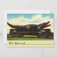 Funny Alligator Move - New Home Card