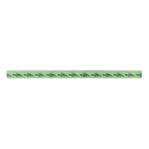 Funny Alligator with Reindeer Antlers Christmas Satin Ribbon