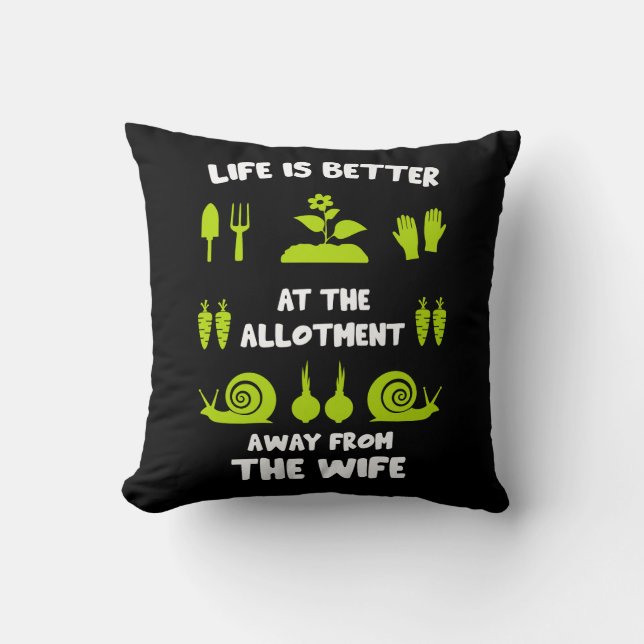 Funny Allotment Gardening Cushion (Front)