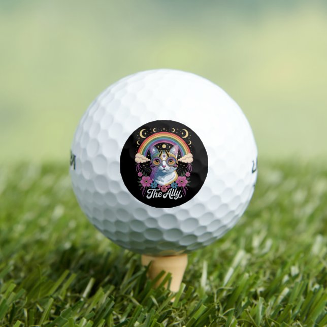 Funny Ally Ca Pride Sunglasses Gay Pride LGBTQ  Golf Balls (Insitu Tee)