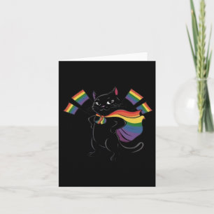 Funny Ally Cat Rainbow Flag Gay Pride Month Lgbtq Card