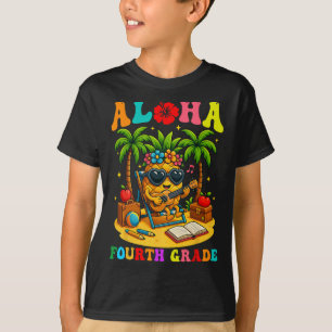 Funny Aloha 4th Grade Student First Day Of School  T-Shirt