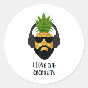 Funny Aloha Beaches Pineapple Wearing Sungles Cool Classic Round Sticker