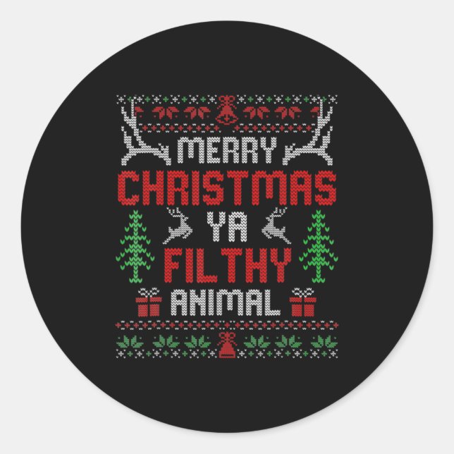 Funny Alone At Home Movies Merry Christmas You Fil Classic Round Sticker (Front)