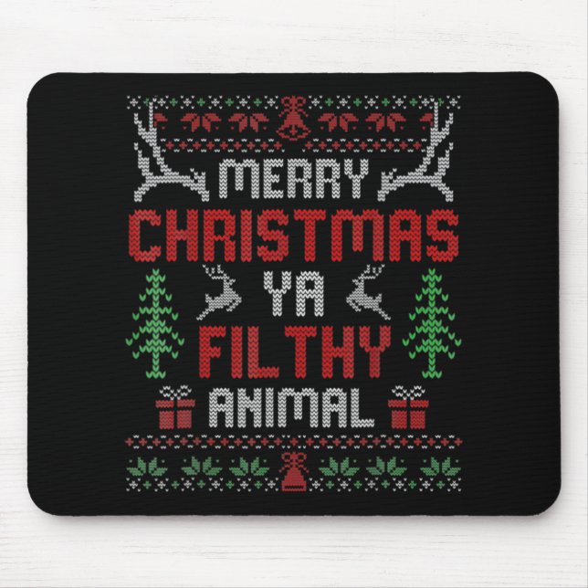 Funny Alone At Home Movies Merry Christmas You Fil Mouse Pad (Front)
