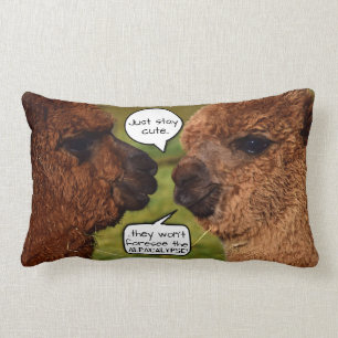 Funny Alpaca Alpacalypse Scheming Lumbar Cushion