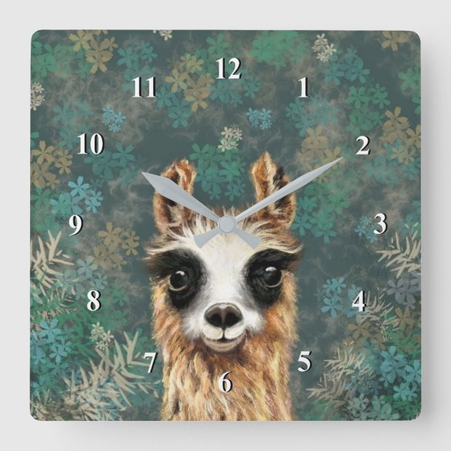Funny Alpaca Clock (Front)