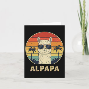 Funny Alpaca Dad Gifts Retro Alpapa Design For Fat Card