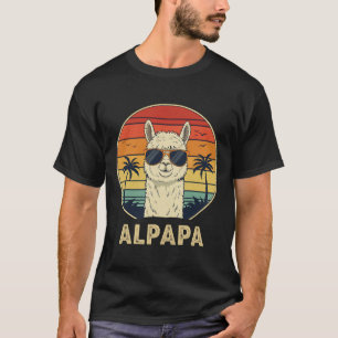 Funny Alpaca Dad Gifts Retro Alpapa Design For Fat T-Shirt