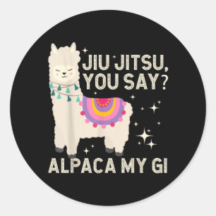 Funny Alpaca Jiujitsu Martial Arts Brazilian Jiu Classic Round Sticker