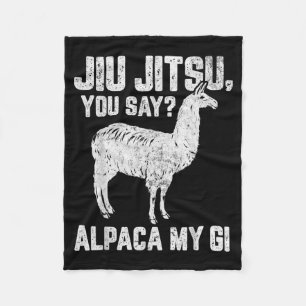 Funny Alpaca Jujitsu Martial Arts Brazilian Jiu Fleece Blanket