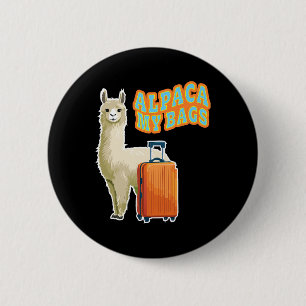 Funny Alpaca My Bygs Travel Flight Attendant Cruis 6 Cm Round Badge